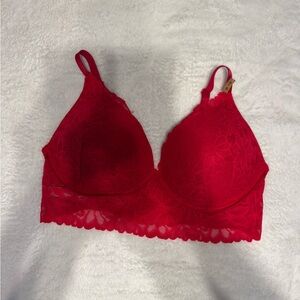 Victorias Secret Pink Red Lace Bralette